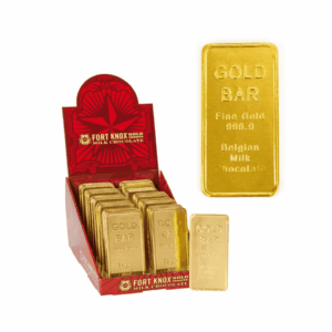 Fort Knox Milk Chocolate 4" Gold Bar 1oz 40ct